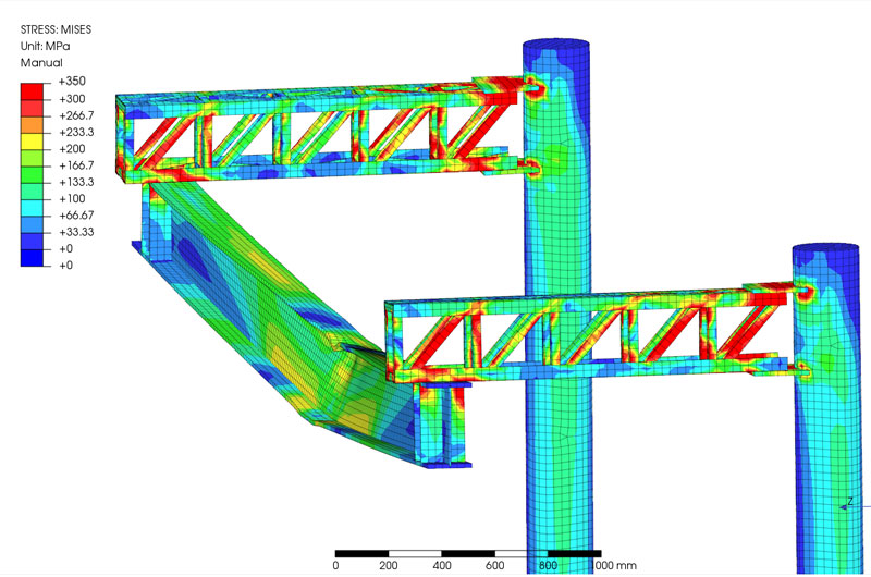 análise FEA estrutura metálica treliça fea structural analysis truss